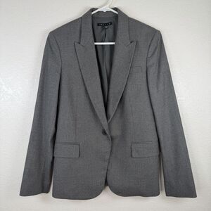 Theory Women's Gray Wool Blazer SIZE 10 Lined Pockets USA Made